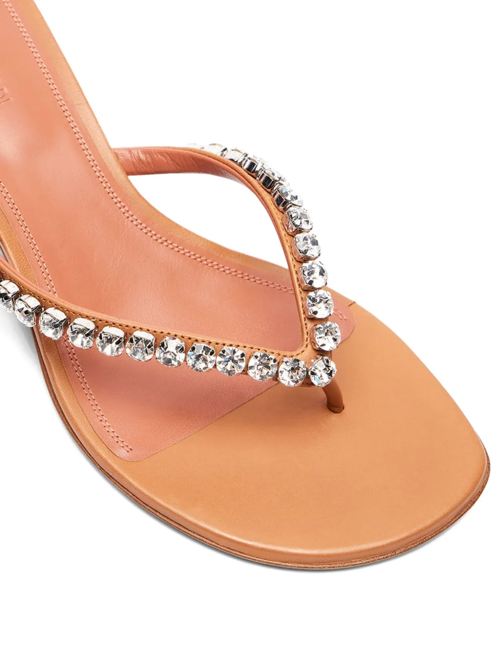 Amina Muaddi 45mm Gigi crystal-embellished sandals Brown