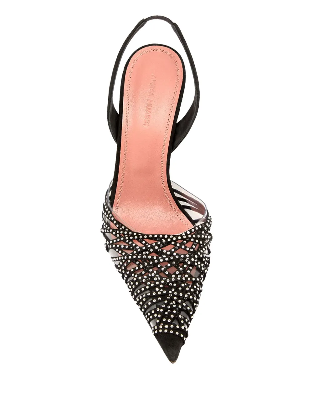 Amina Muaddi Lori slingback pumps met kralen Zwart