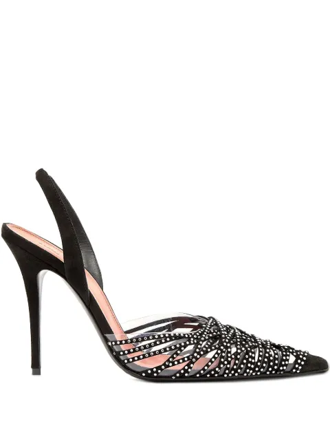 Amina Muaddi Lori beaded slingback pumps