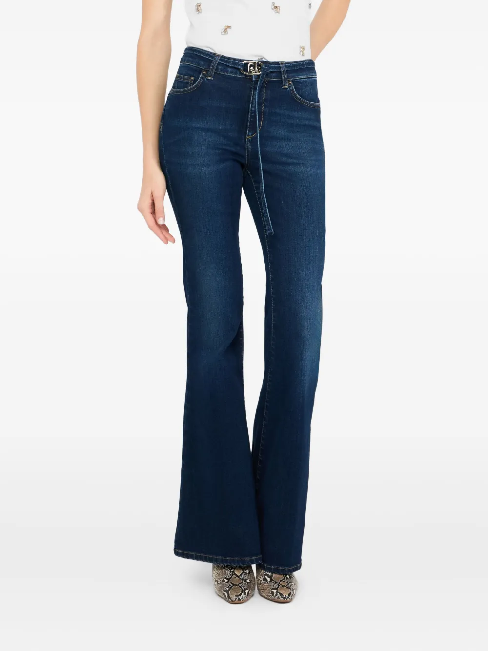 LIU JO belt-detail jeans Blauw