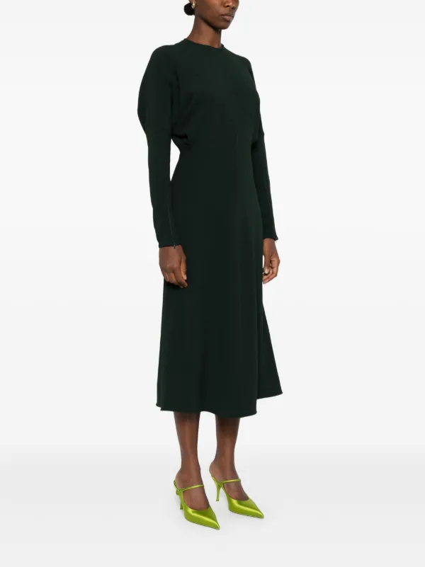 Victoria Beckham Long Sleeve Dress | Green | FARFETCH
