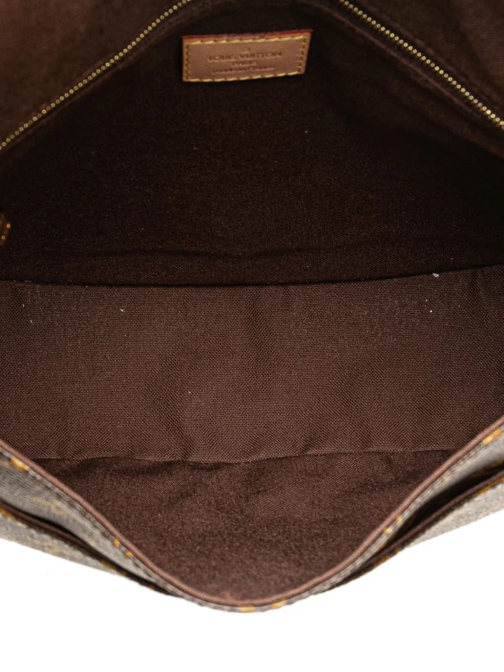 Pre-owned Louis Vuitton 2011 Monogram Menilmontant Pm Crossbody Bag In Brown