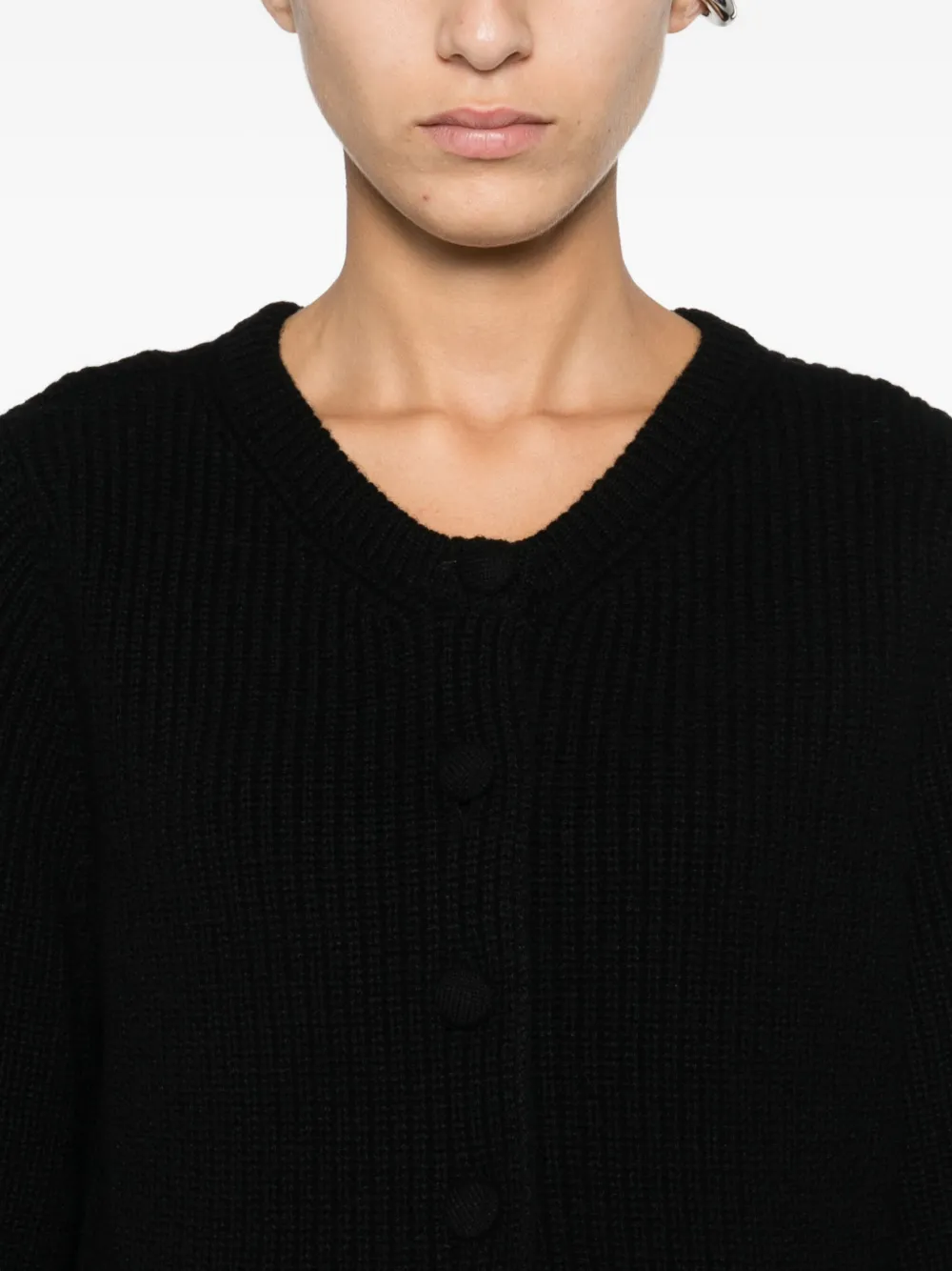 Liberowe Peplum Cardigan In Black