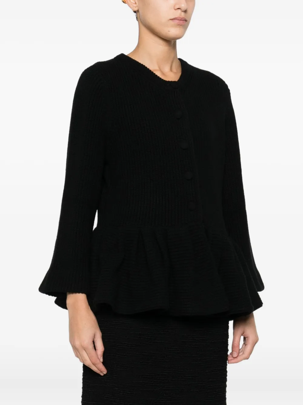 Liberowe Peplum Cardigan In Black