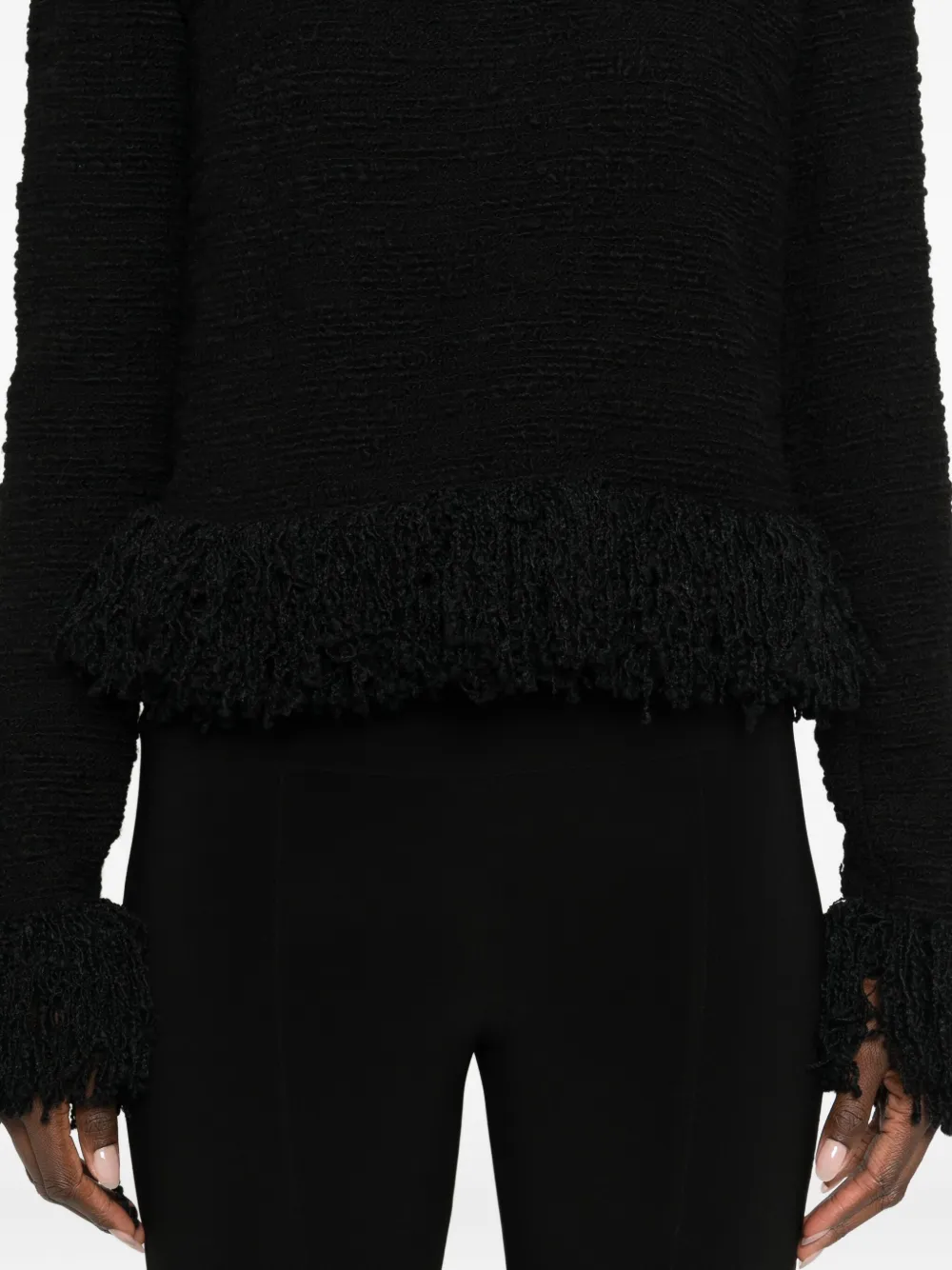 Liberowe Lila Fringed Blouse In Black