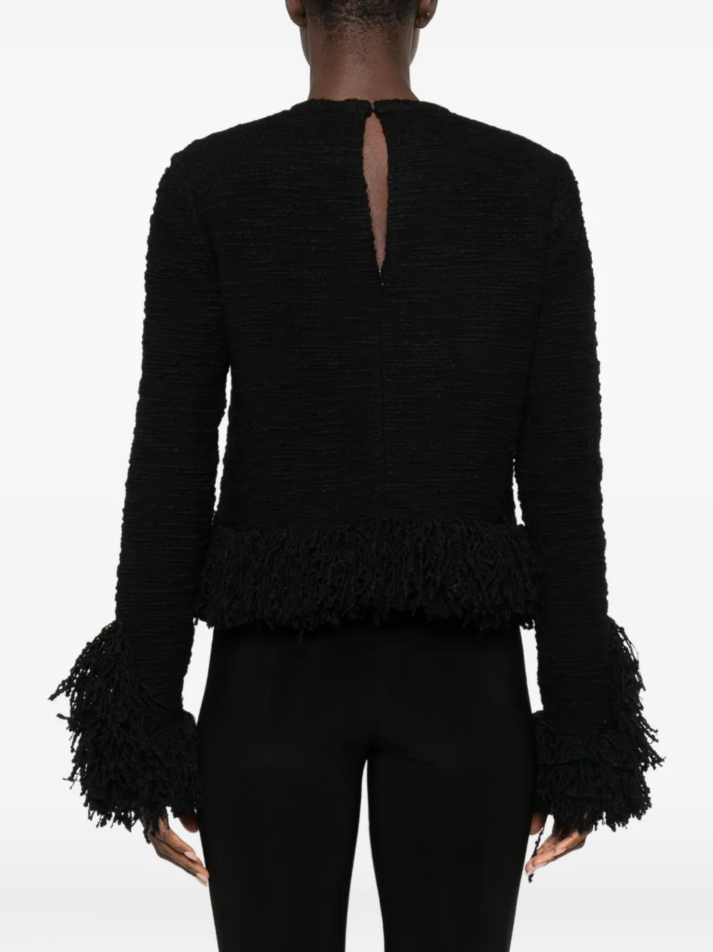 Liberowe Lila Fringed Blouse In Black