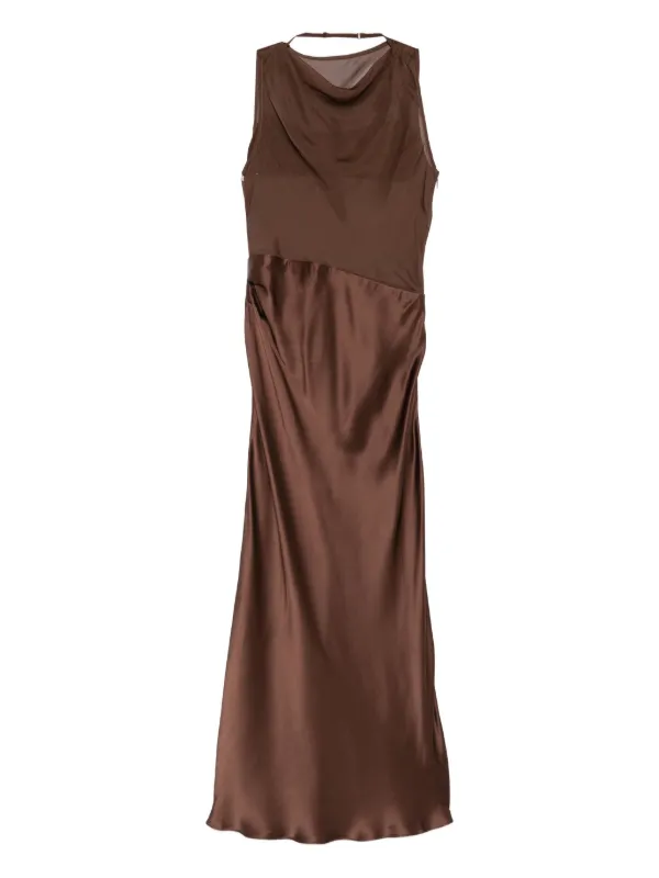 sir brown dress Rent SIR. The Label Jeanne One Shoulder Dress main image 1