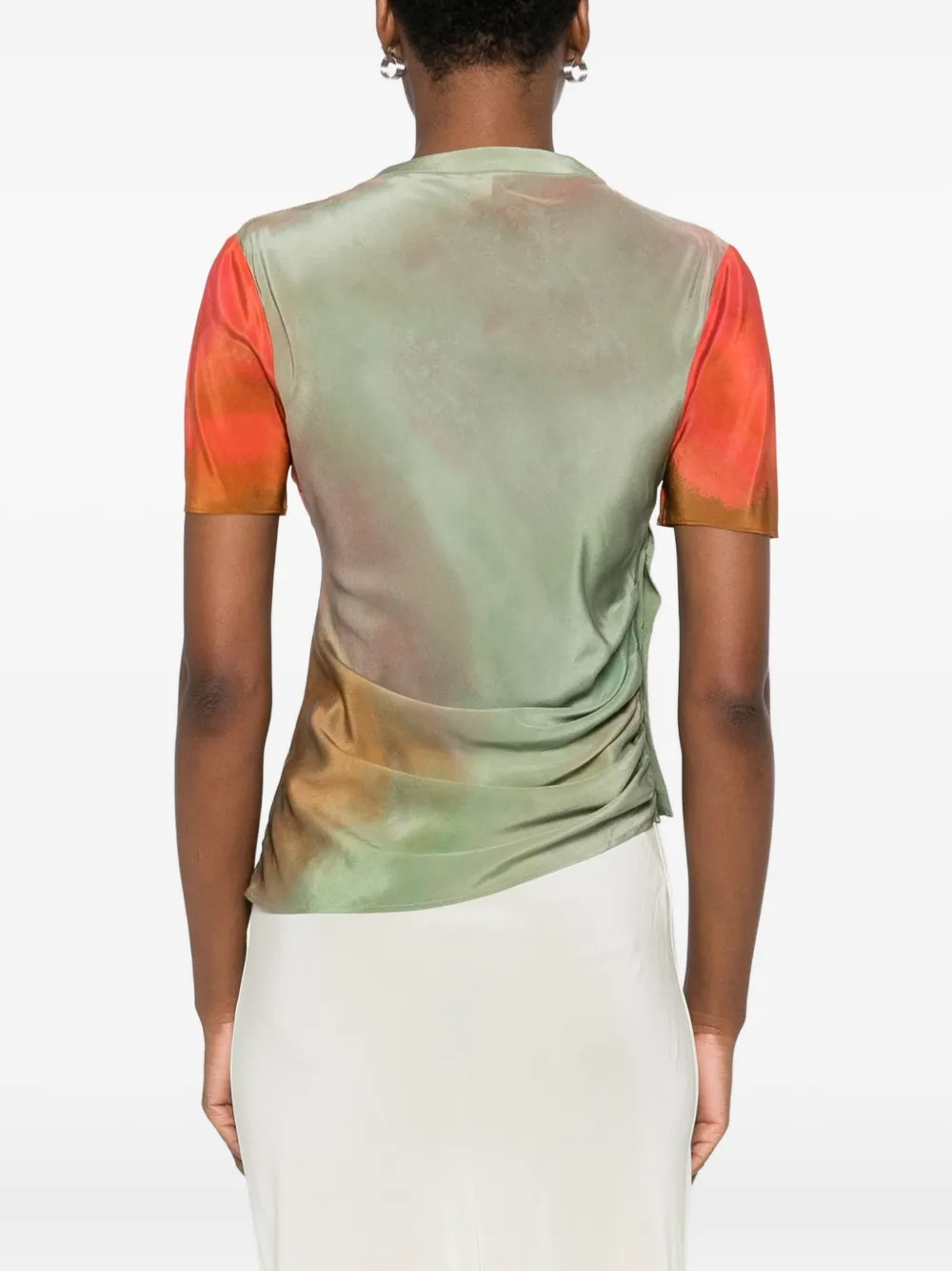 Sir Print Buttoned Top In Green
