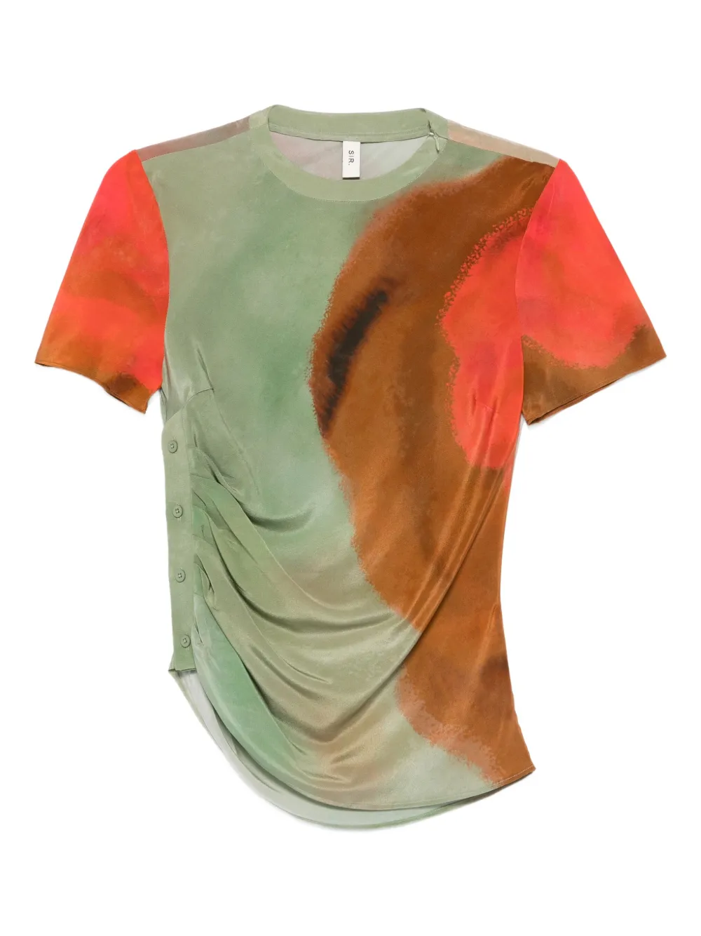 SIR. print buttoned top | Green | Image 1