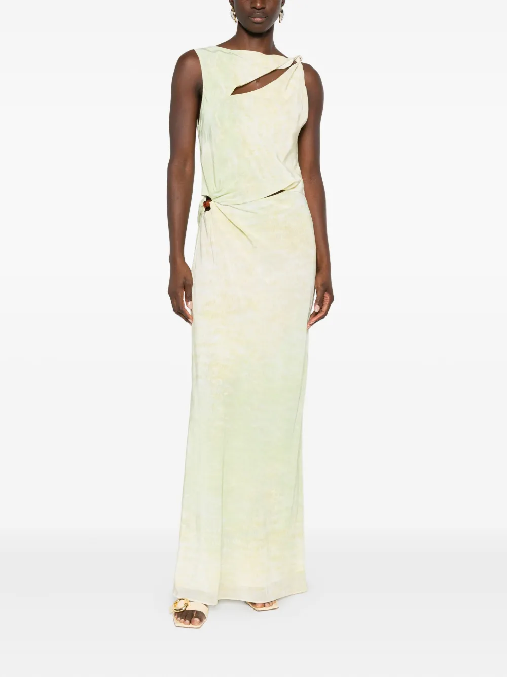 SIR. slit-detail gown - Geel
