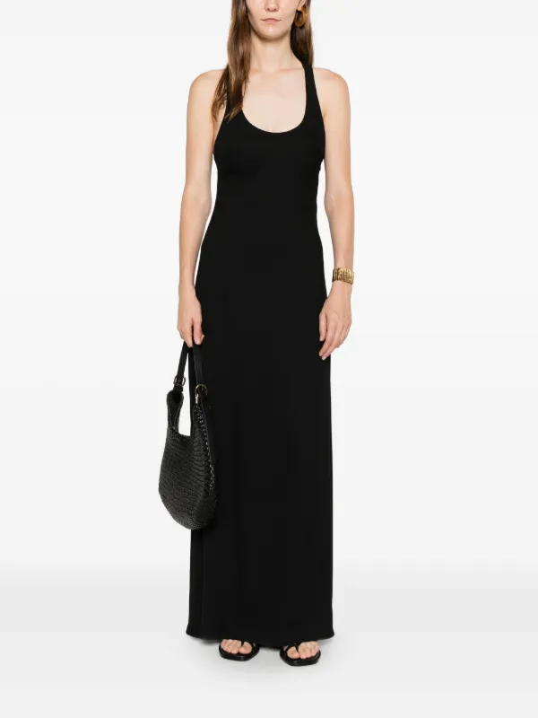 Matteau-Fluid Racer Back Dress Dresses Black-Dresses