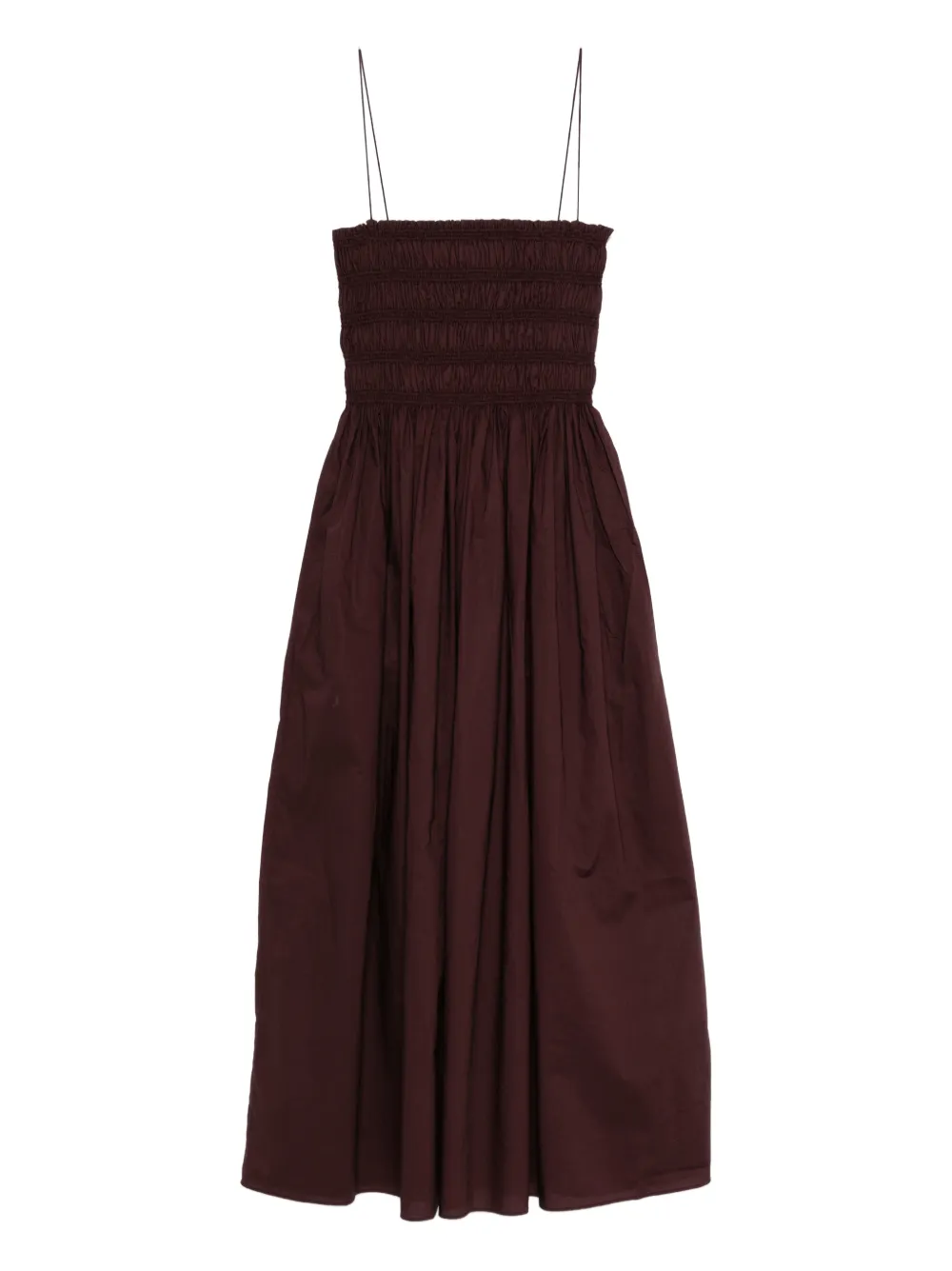 Matteau shirred bodice midi dress | Purple | Image 1