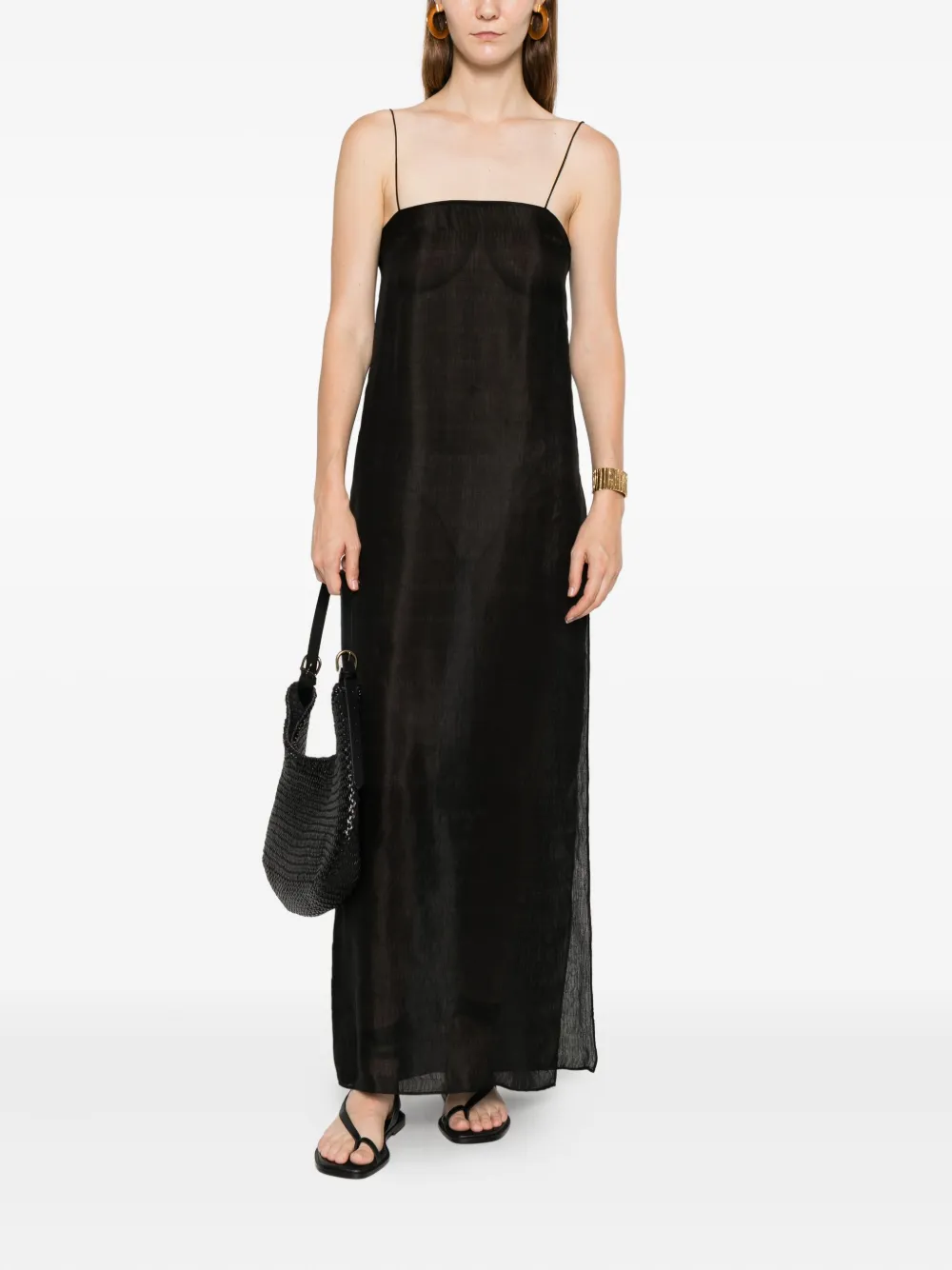 Matteau Sheer Cami midi-jurk - Zwart