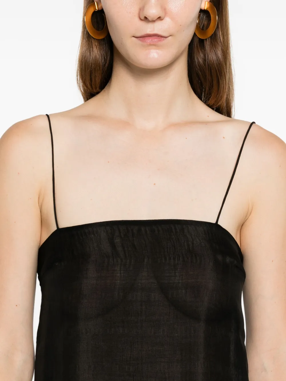 Matteau Sheer Cami Midi Dress | Black | FARFETCH
