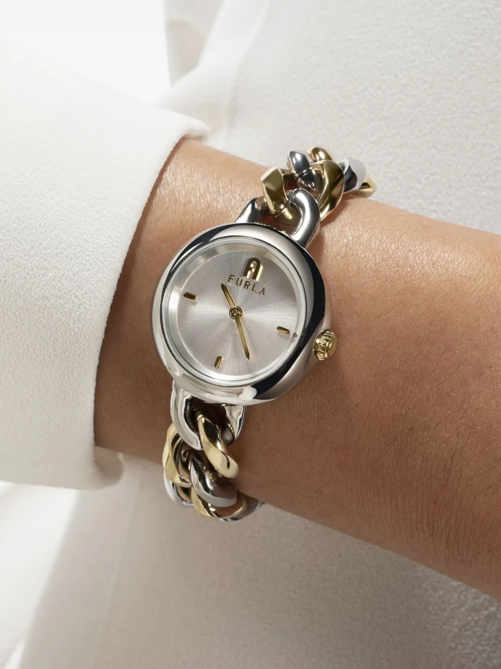 Furla Stalen schakelarmband 28mm - Wit