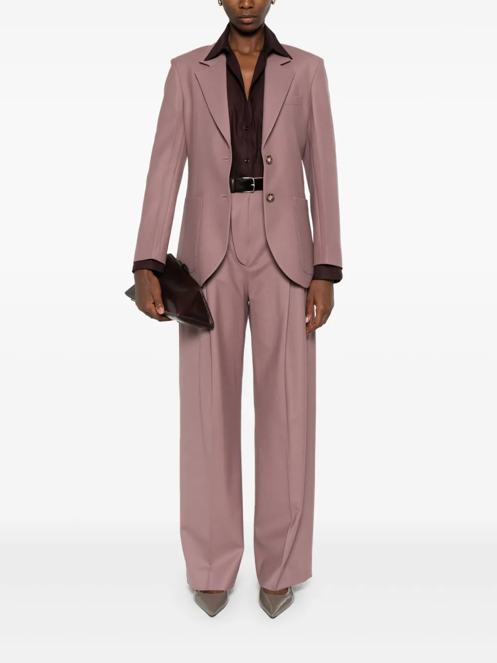 Victoria Beckham Blazer met enkele rij knopen Paars