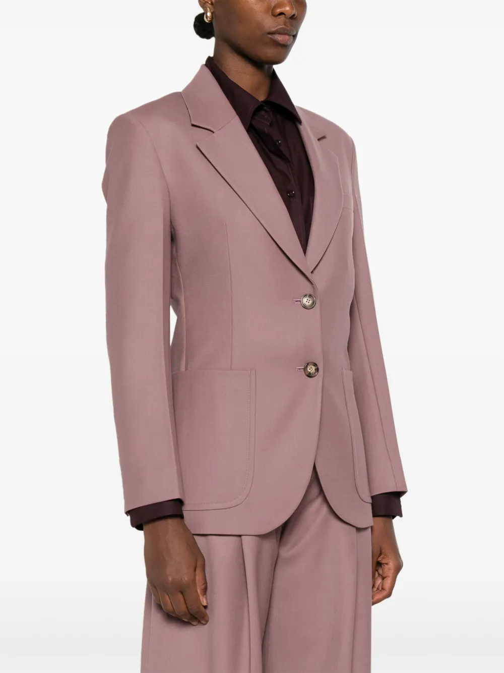 Victoria Beckham Blazer met enkele rij knopen Paars