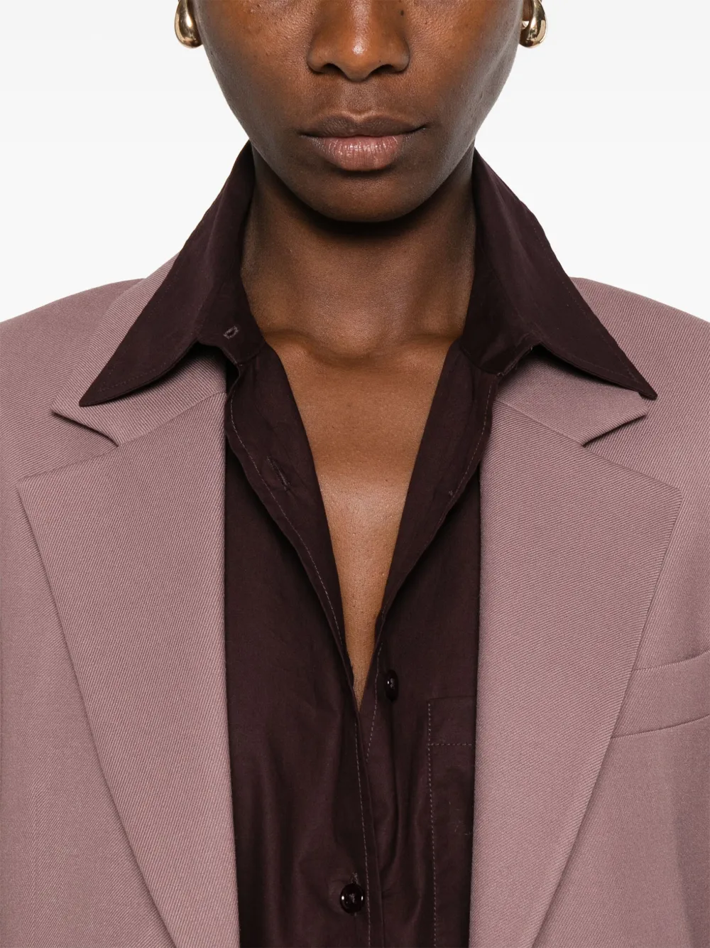 Victoria Beckham Blazer met enkele rij knopen Paars