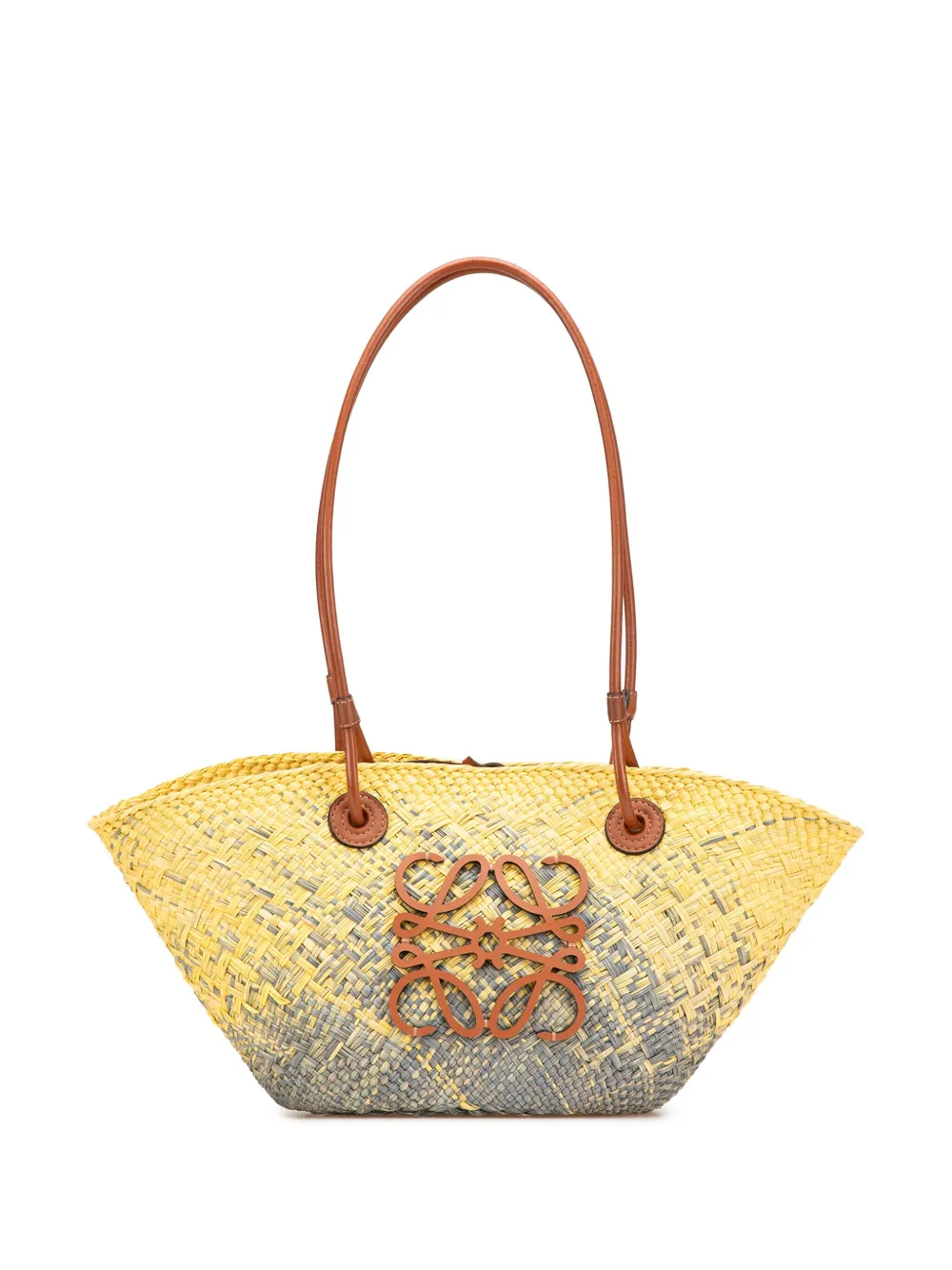 Loewe Pre-Owned 2022 Paula Ibiza Small Anagram Degrade Raffia Basket Loewe Pre-Owned 2022 Paula Ibiza Small Anagram Degrade Raffia Basket