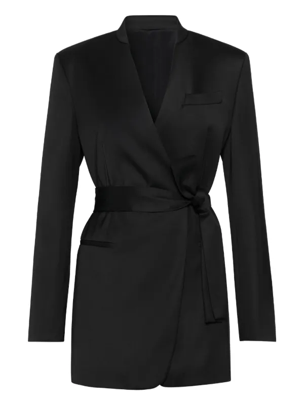 Brunello Cucinelli Belted Wrap Blazer in Black
