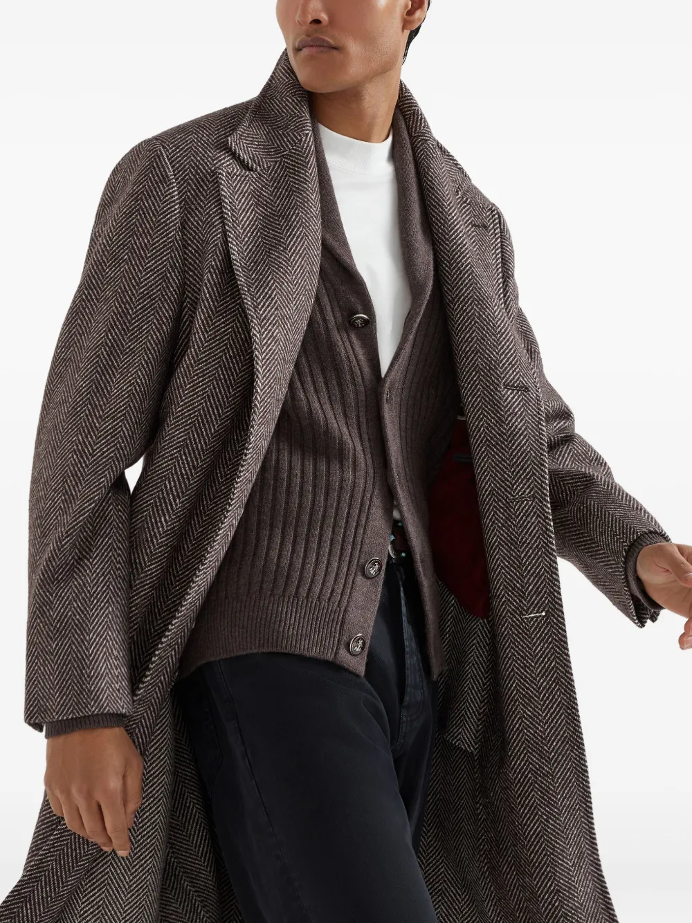 Brunello Cucinelli Geribbeld vest Bruin