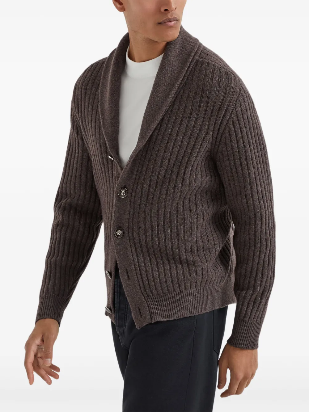 Brunello Cucinelli Geribbeld vest Bruin