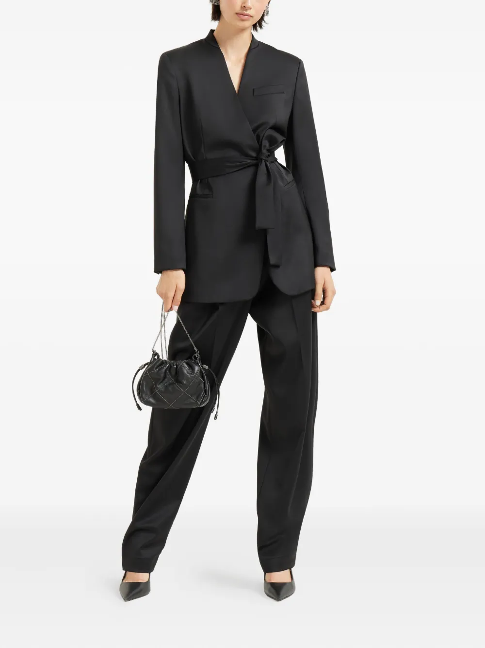 Brunello Cucinelli pleated-front tailored trousers Zwart
