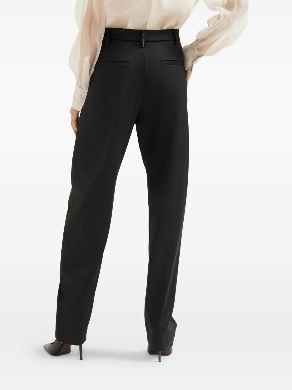 Brunello Cucinelli pleated-front tailored trousers Zwart