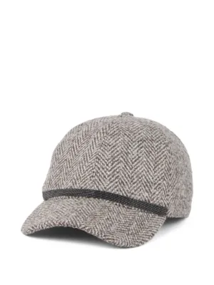 Casquette Baseball Brunello Cucinelli En Cuir Et Vraie Fourrure - Taille L Unisexe