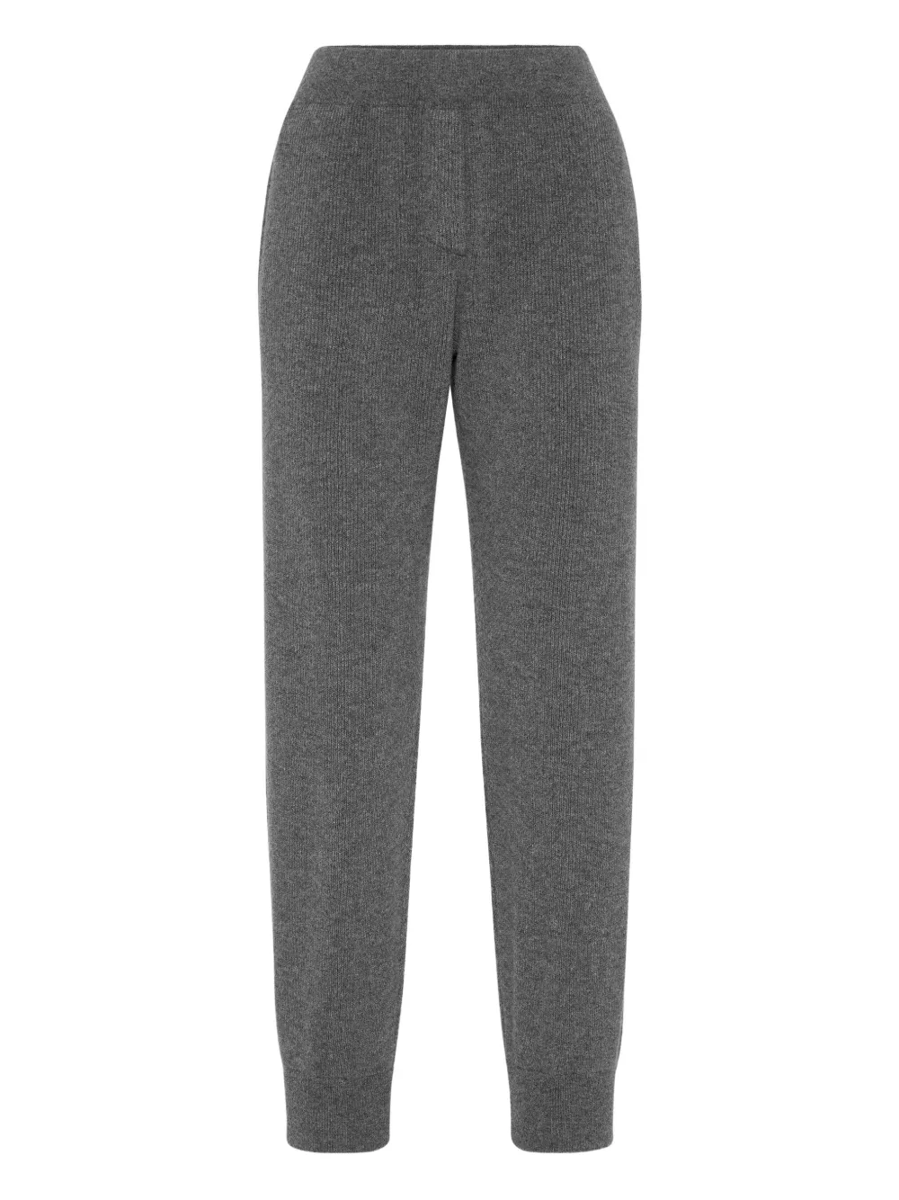 Brunello Cucinelli ribbed cashmere trousers Grijs