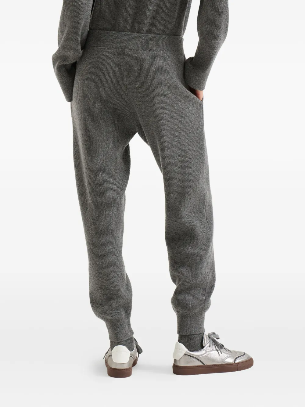 Brunello Cucinelli Kasjmier geribbelde broek Grijs