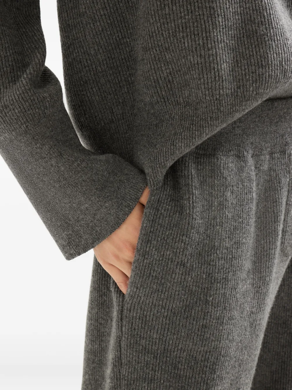 Brunello Cucinelli Kasjmier geribbelde broek Grijs