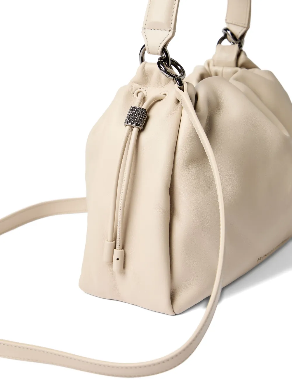 Brunello Cucinelli Mellow kleine leren bucket-tas Beige