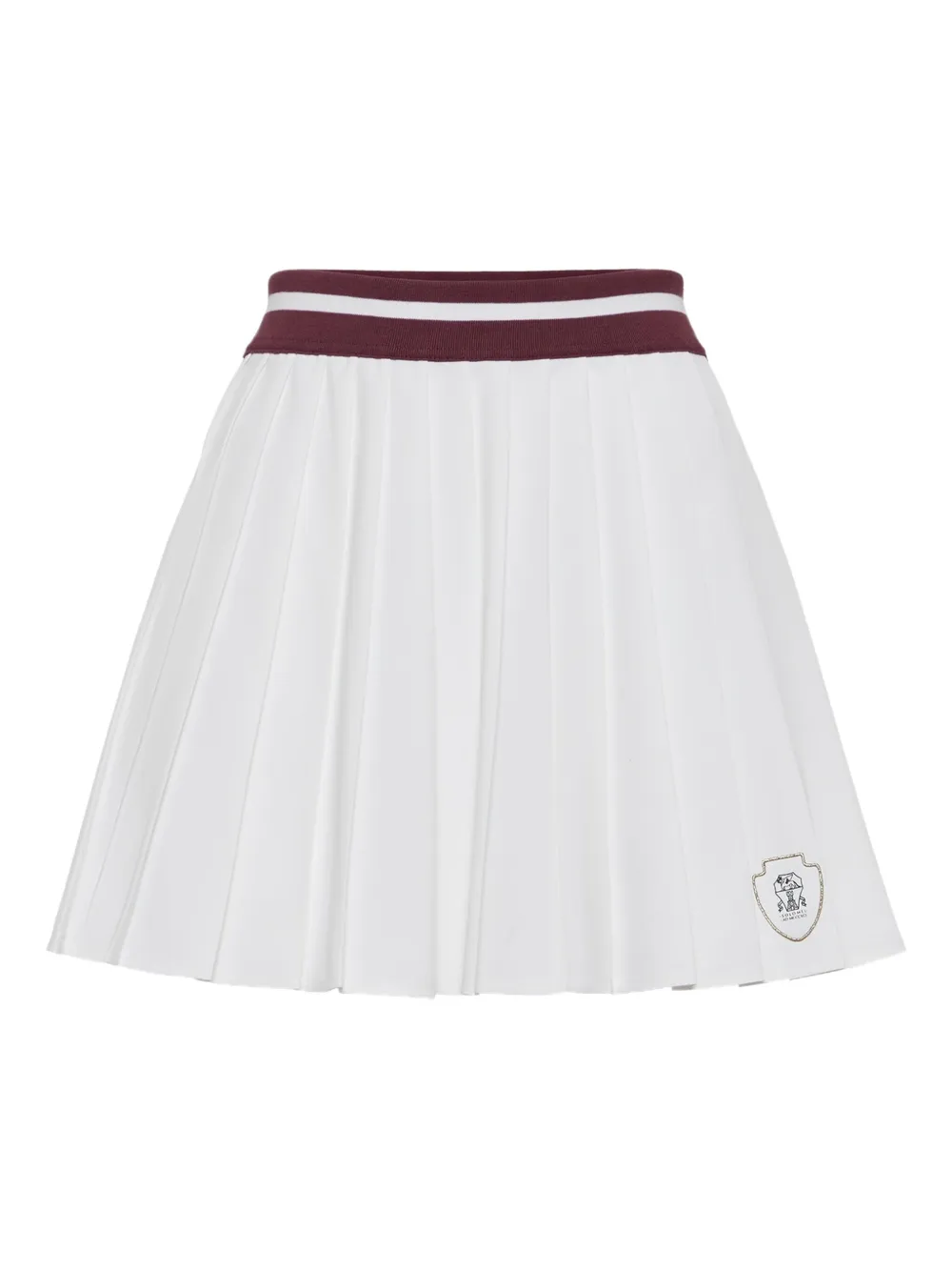 Brunello Cucinelli Pleated Mini Skirt In White