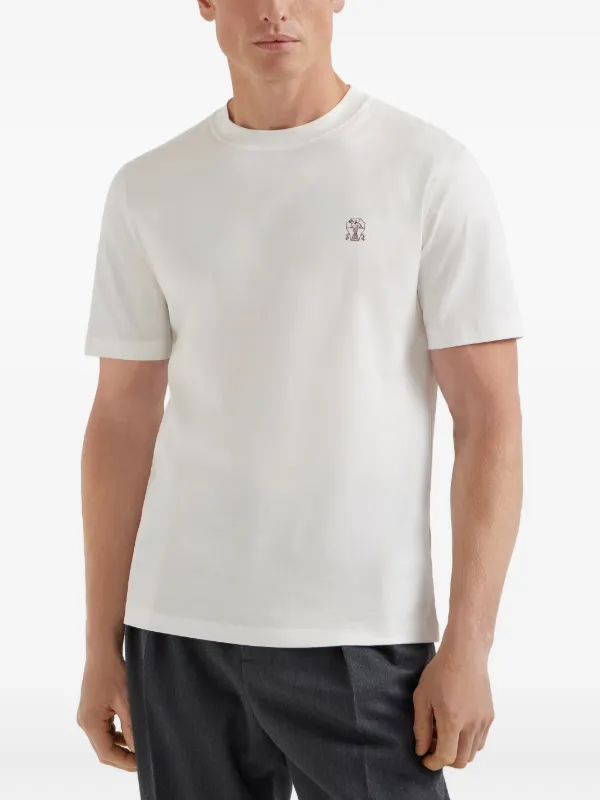 Brunello Cucinelli Camiseta Com Estampa De Logo | Neutro | FARFETCH BR
