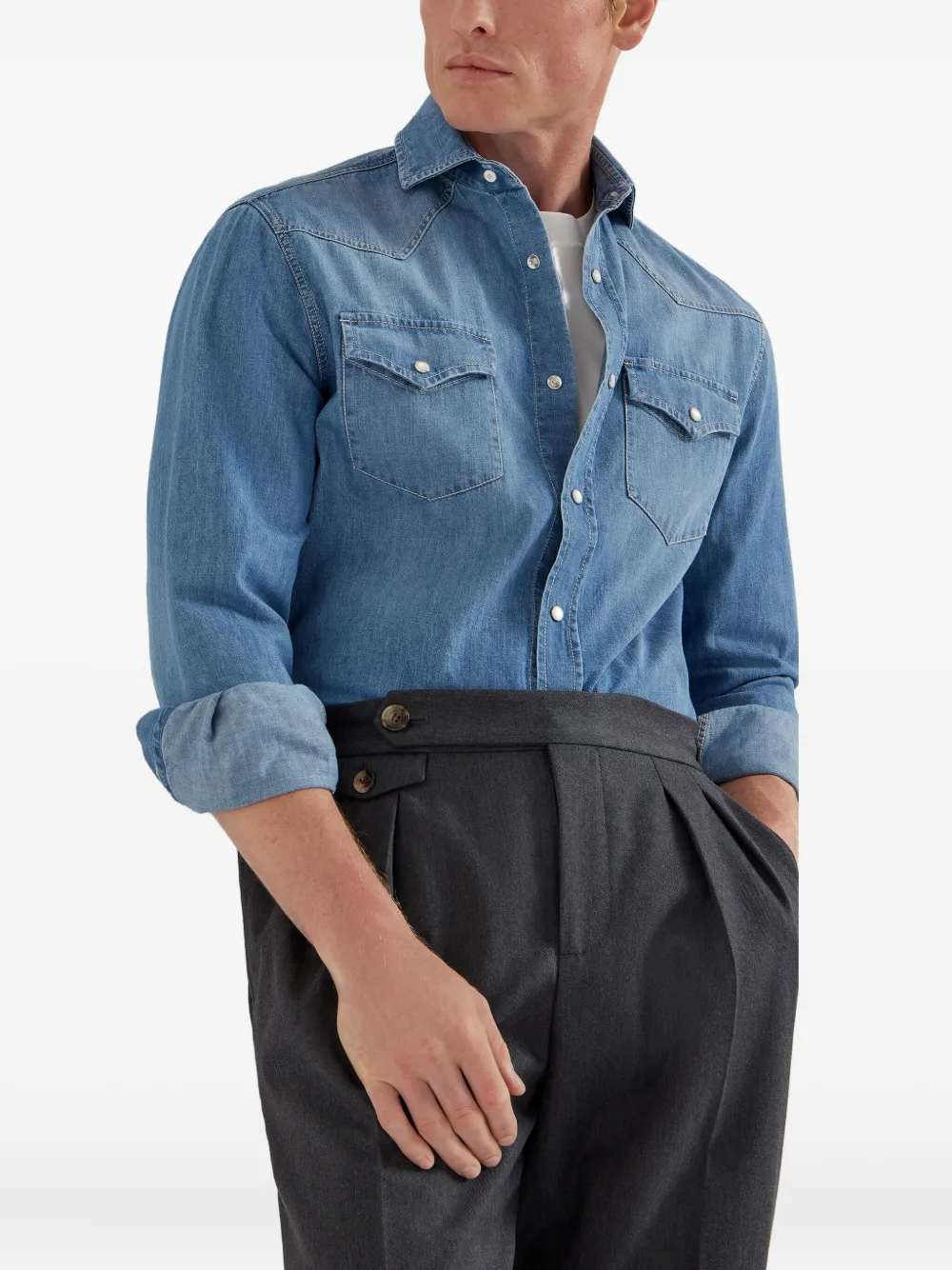 Brunello Cucinelli T-shirt met logoprint Beige