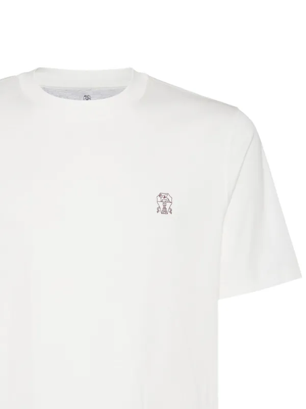 Brunello Cucinelli Camiseta Com Estampa De Logo | Neutro | FARFETCH BR