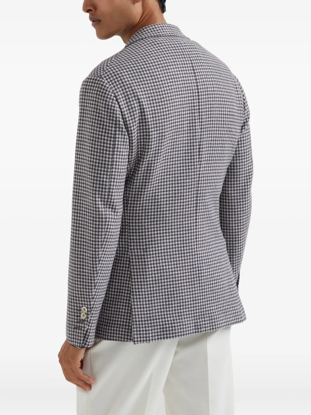 Brunello Cucinelli Blazer met pied-de-poule print Rood