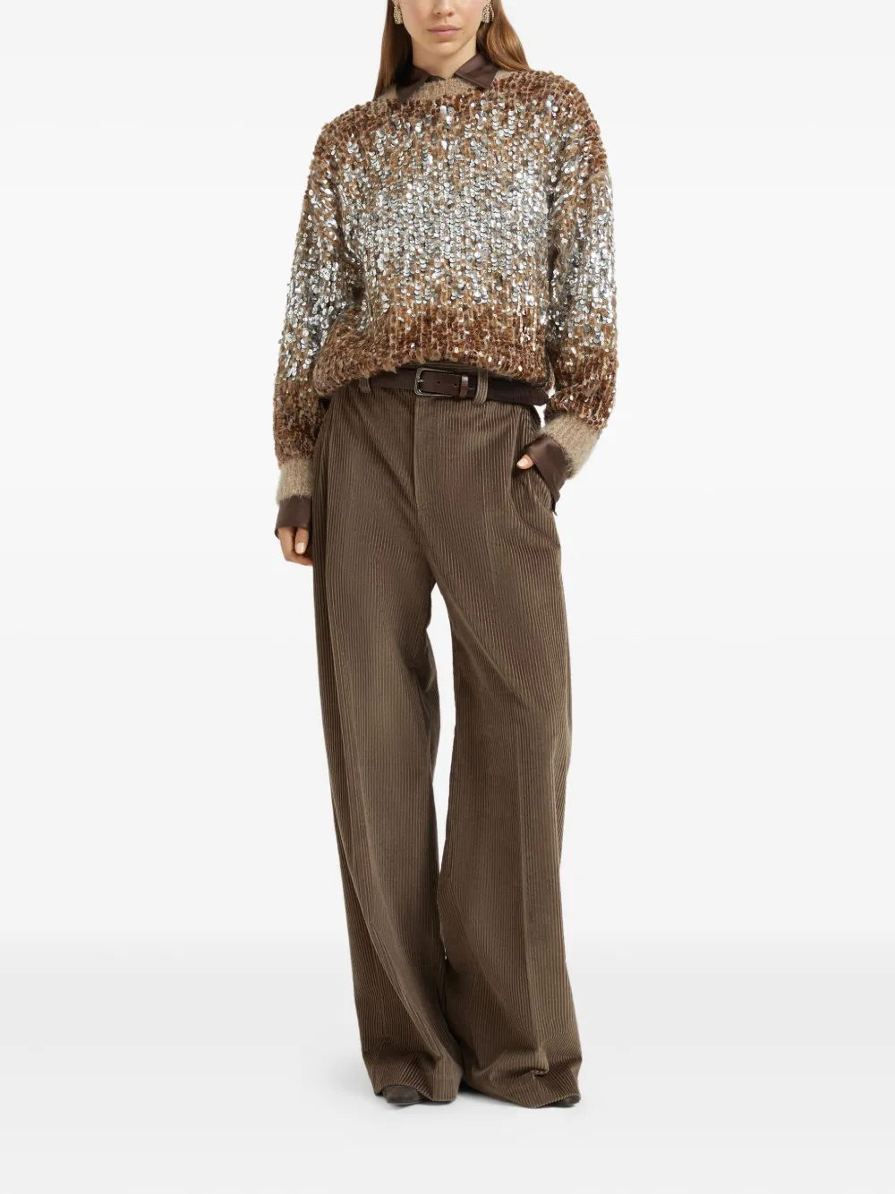 Brunello Cucinelli ombré-effect sequin-embellished sweater | Knitted Sweaters | Image 2