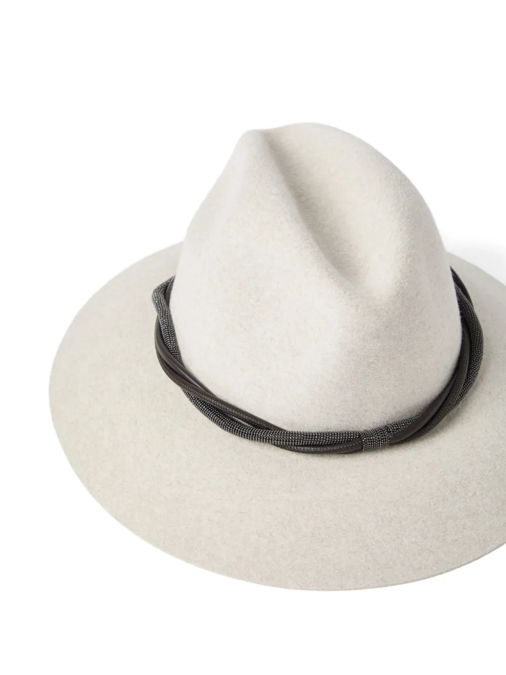 Brunello Cucinelli Vilten fedora hoed - Beige