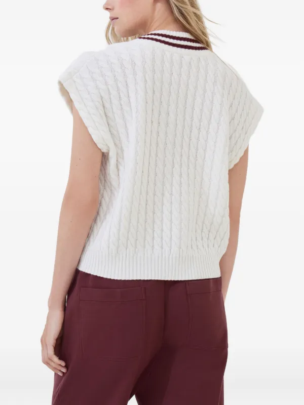 【送料&関税込】Brunello Cucinelli Crochet Knit V-neck Vest Brunello Cucinelli Vest Blue Womens Knitwear Brunello Cucinelli