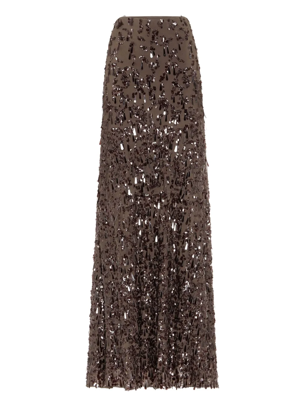 Brunello Cucinelli Sequin-embellished Maxi Skirt In Brown