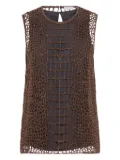 Brunello Cucinelli crocodile-effect top - Brown