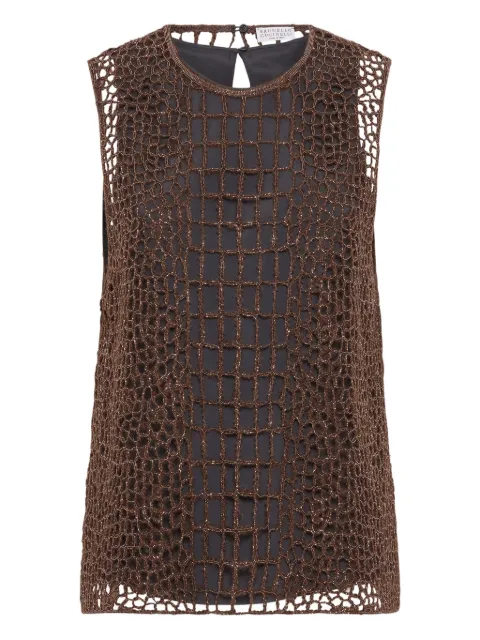 Brunello Cucinelli crocodile-effect top