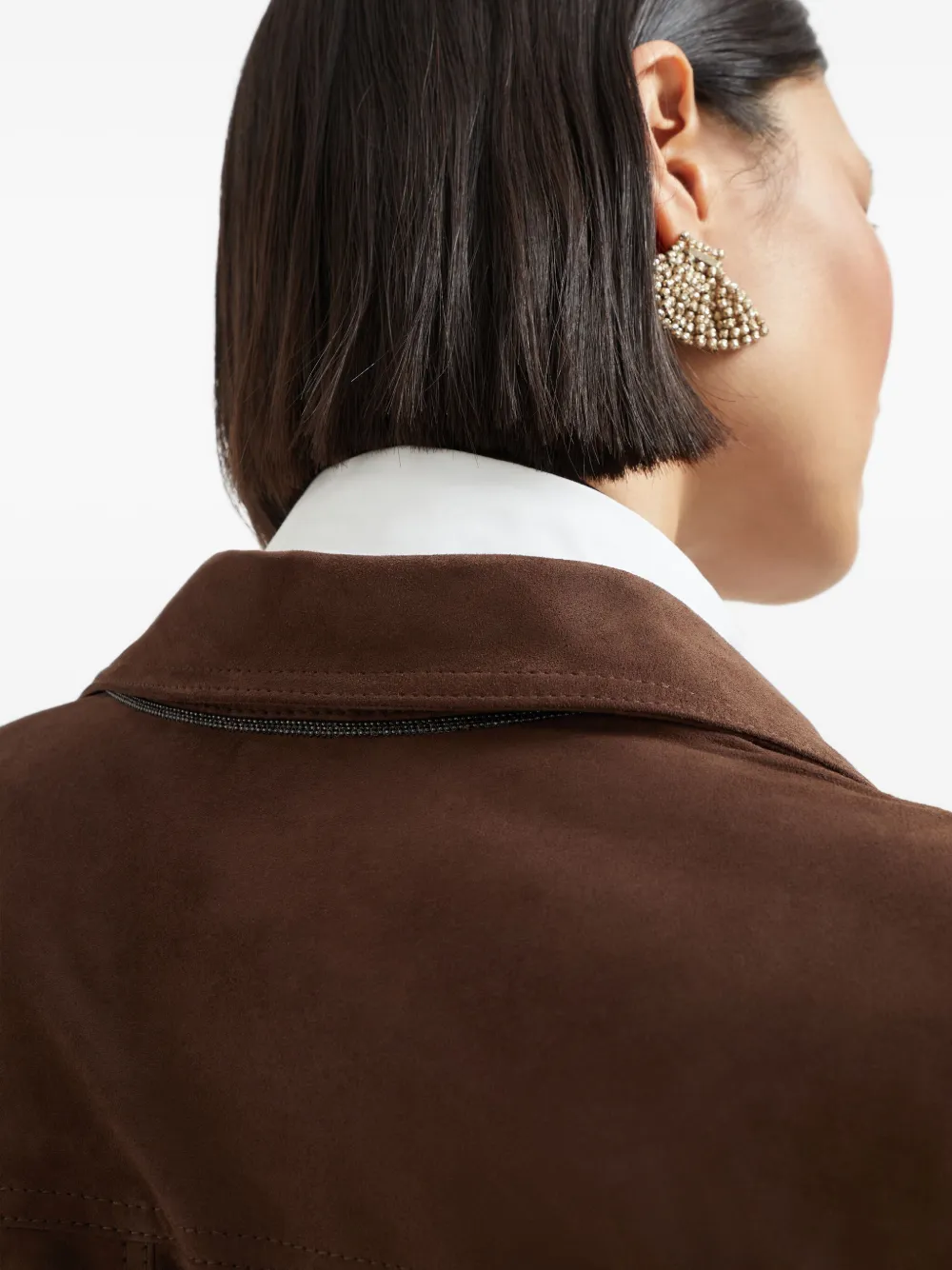 Brunello Cucinelli belted suede shirt dress Bruin