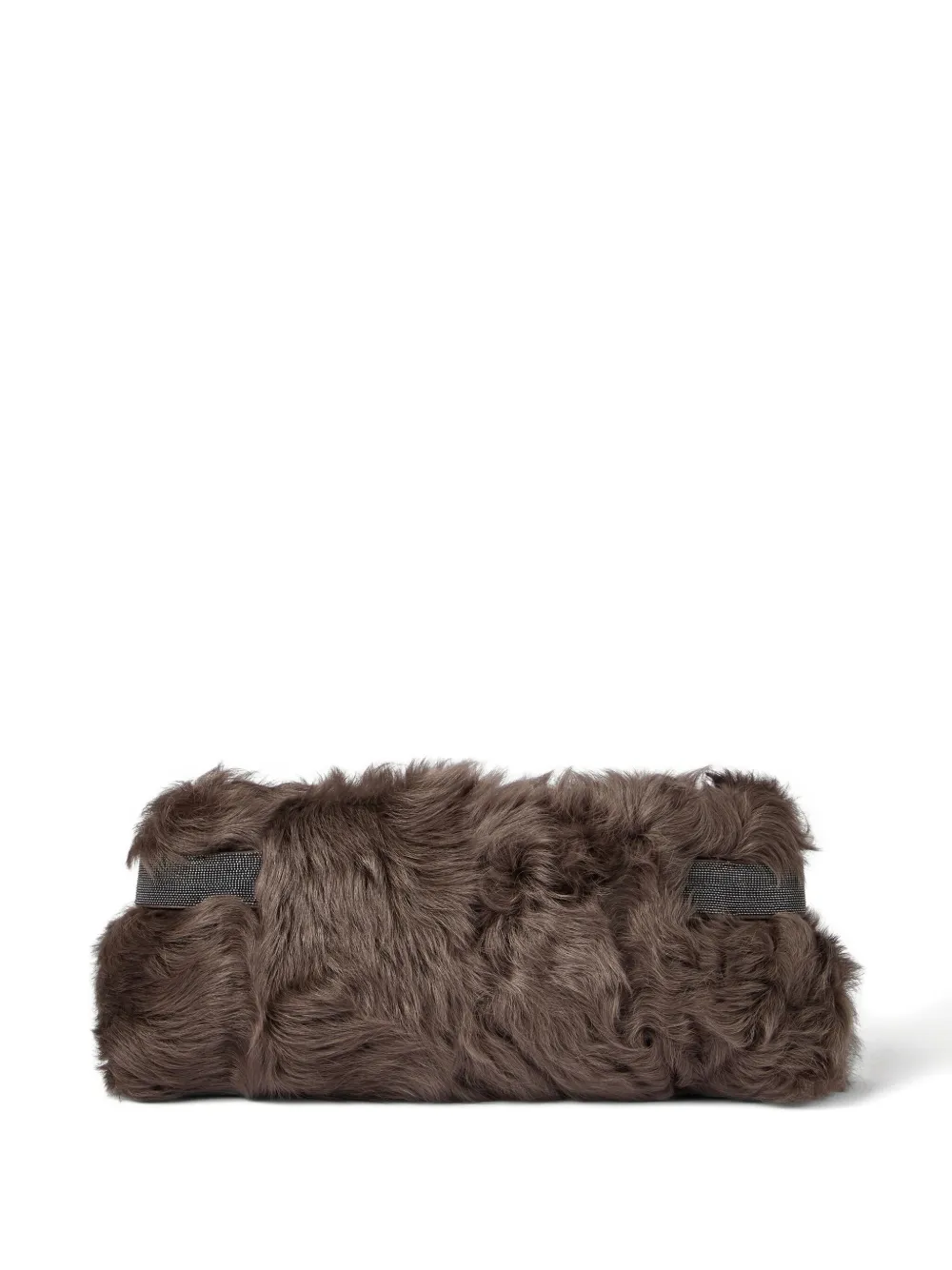 Brunello Cucinelli Wavy shearling clutch bag Bruin