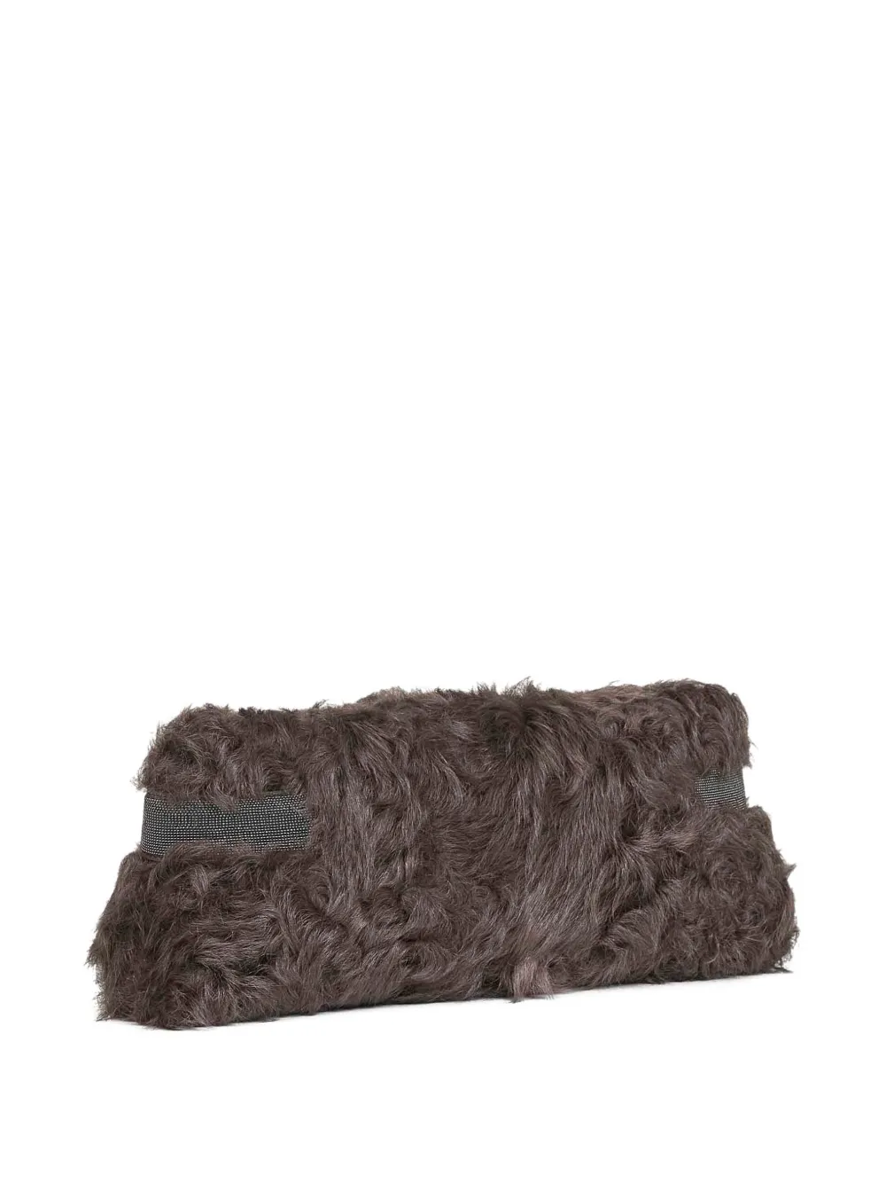 Wavy Shearling Clutch Bag