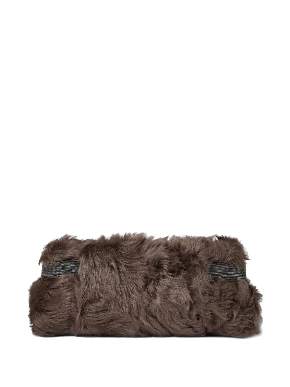 Wavy Shearling Clutch Bag