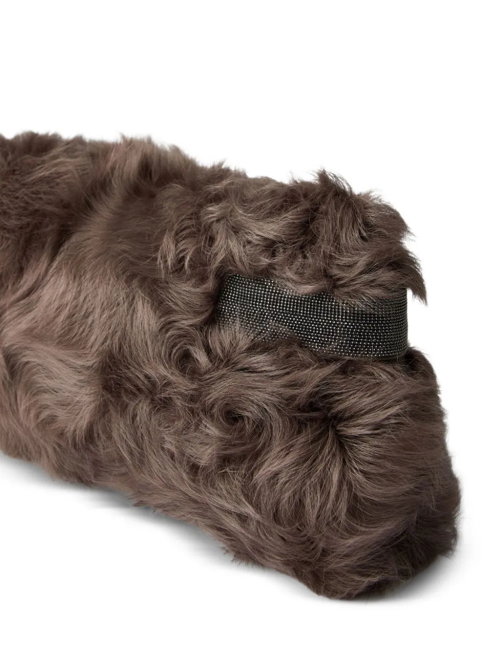 Wavy Shearling Clutch Bag