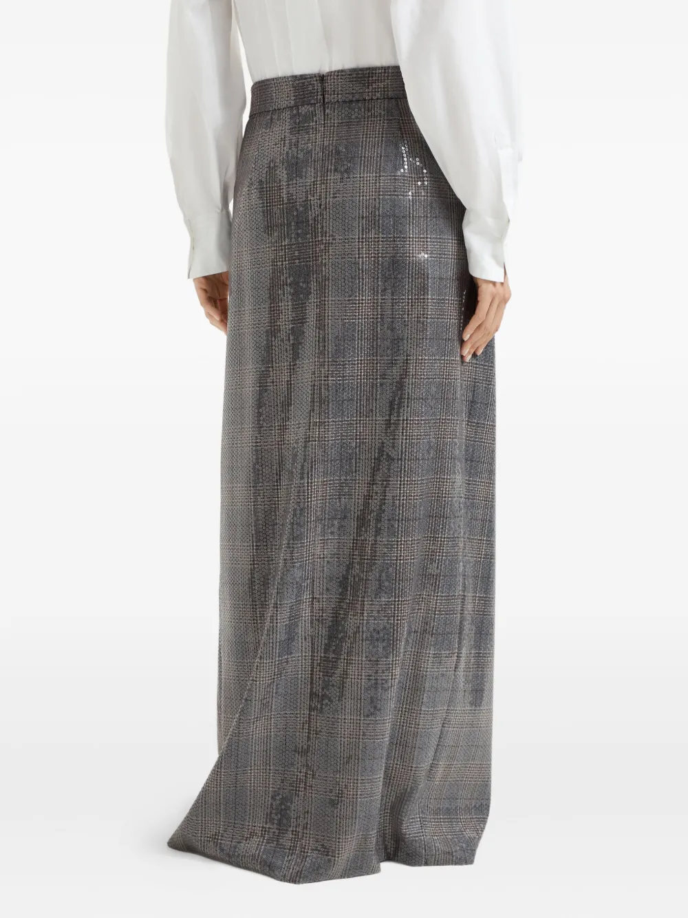 Brunello Cucinelli sequin-embellished long skirt Grijs